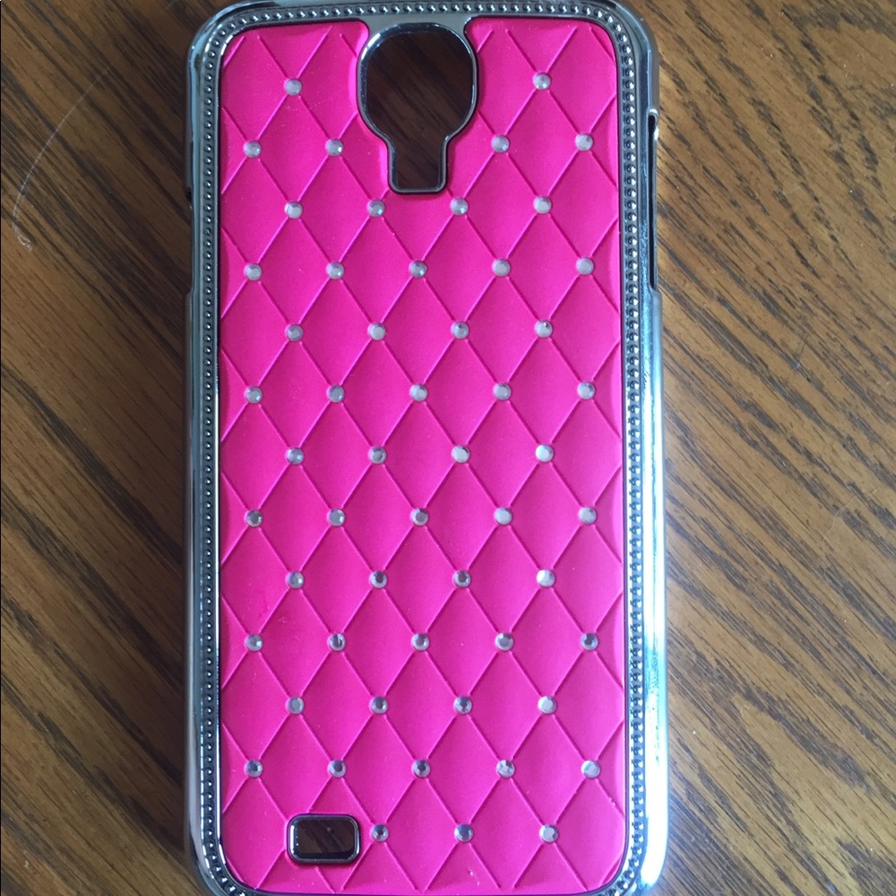 Pink quilted bling case